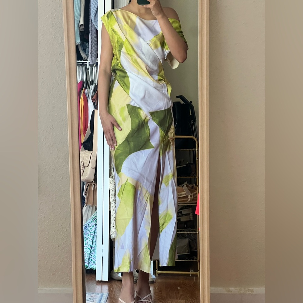 Formal Green and lavender Dress